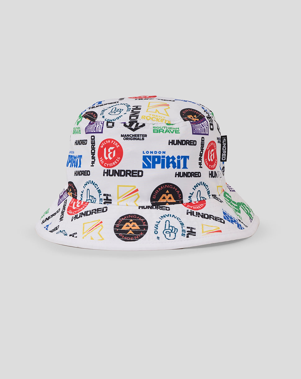 New Era AOP Bucket Hat The Hundred All Teams - White