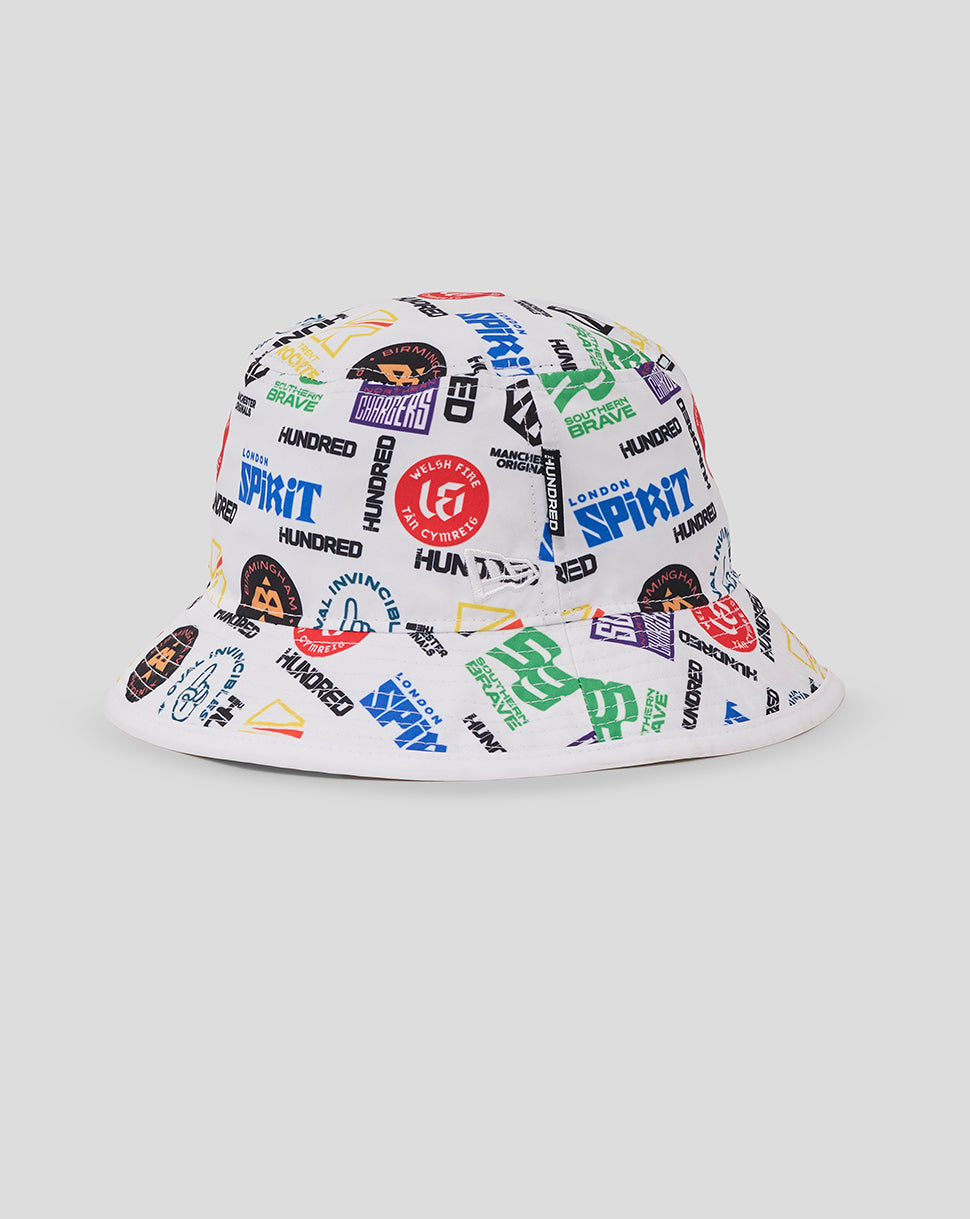 New Era AOP Bucket Hat The Hundred All Teams - White