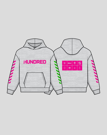 Unisex The Hundred All Team Pull Over Hoodie - Grey