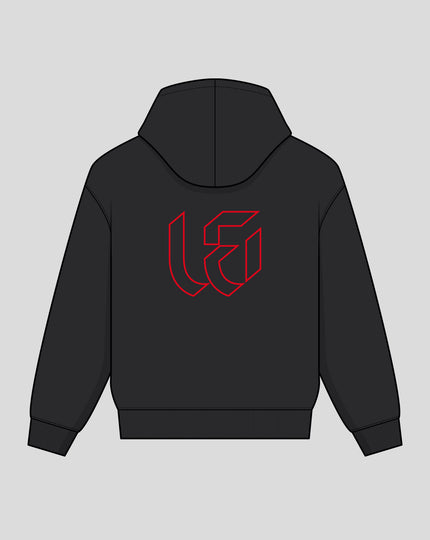 Unisex Welsh Fire Pull Over Hoodie - Black
