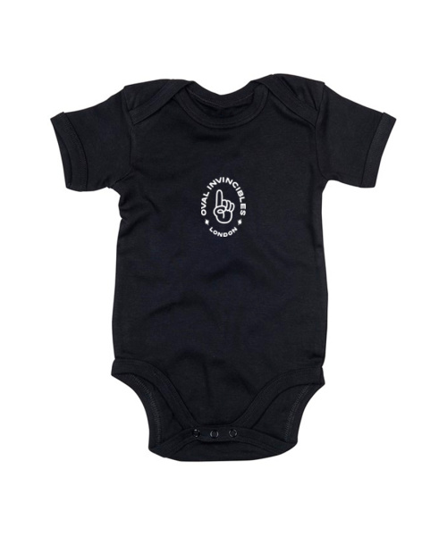 Oval Invincibles Black Baby Bodysuit